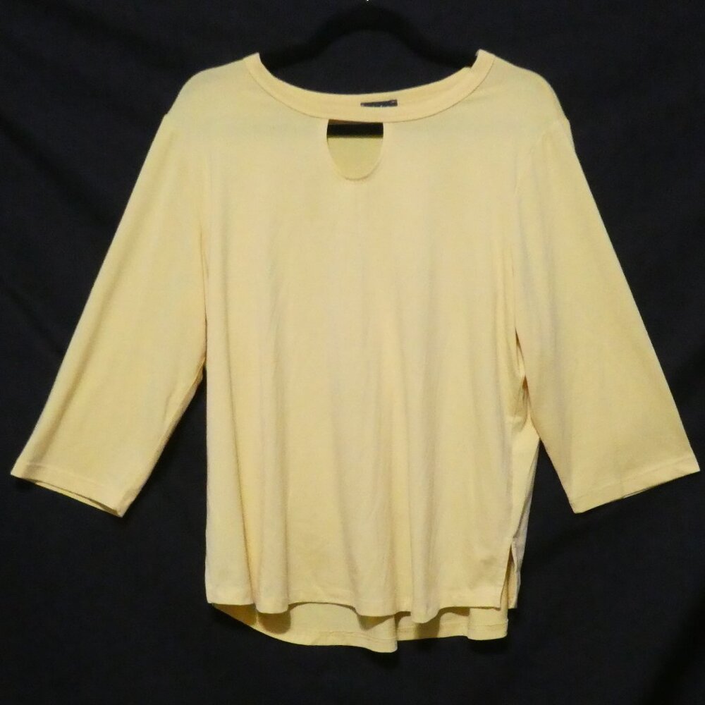 LINKS | large | Yellow Long Sleeve Crew Neck Shirt